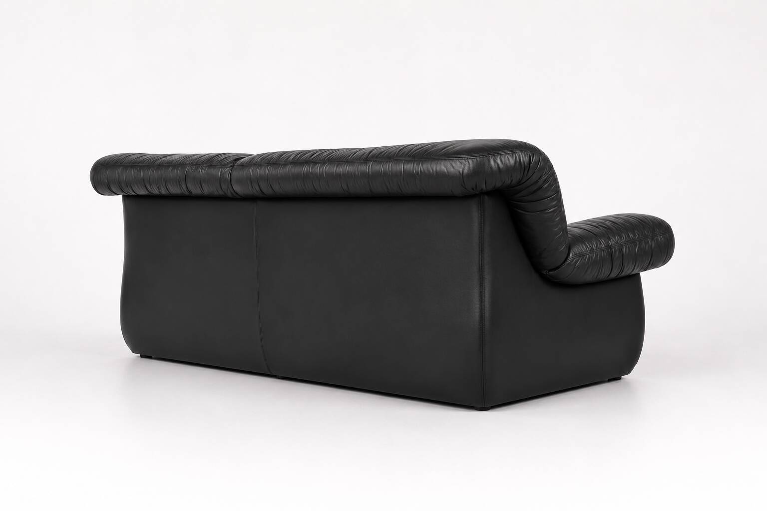1970’s Vintage Italian design black leather sofa from PelleRossi