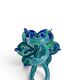 pair of flower candle holders in glass handmade in Italy.
