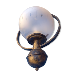 suspension, boule verre cercle métal