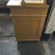 Armoire en pin peinte ocre jaune paille - meuble d'époque 1890-1919, style antique