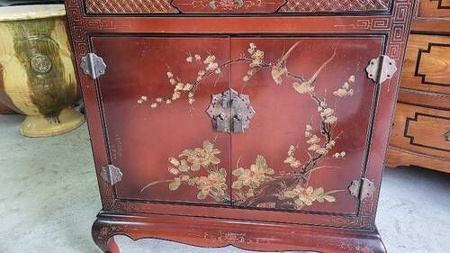 Asian lacquer display cabinet