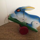 Rabbit wood painted to draw