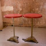 Table bistro bar round Formica red