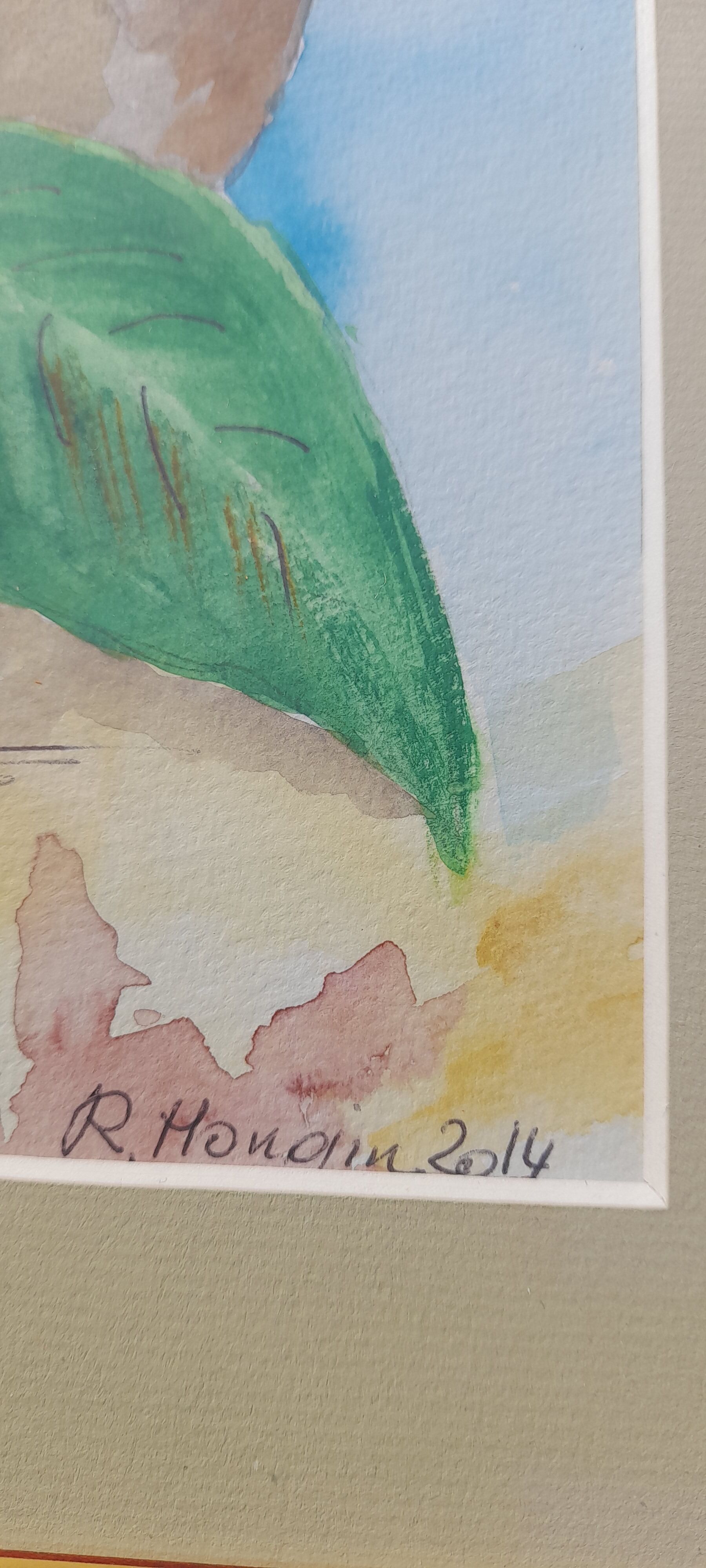 Still life framed under glass signed R. Honain33 X 27 cm