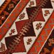 Orange & Brown Vintage Kilim Runner Rug, Oriental Pattern Hallway Carpet