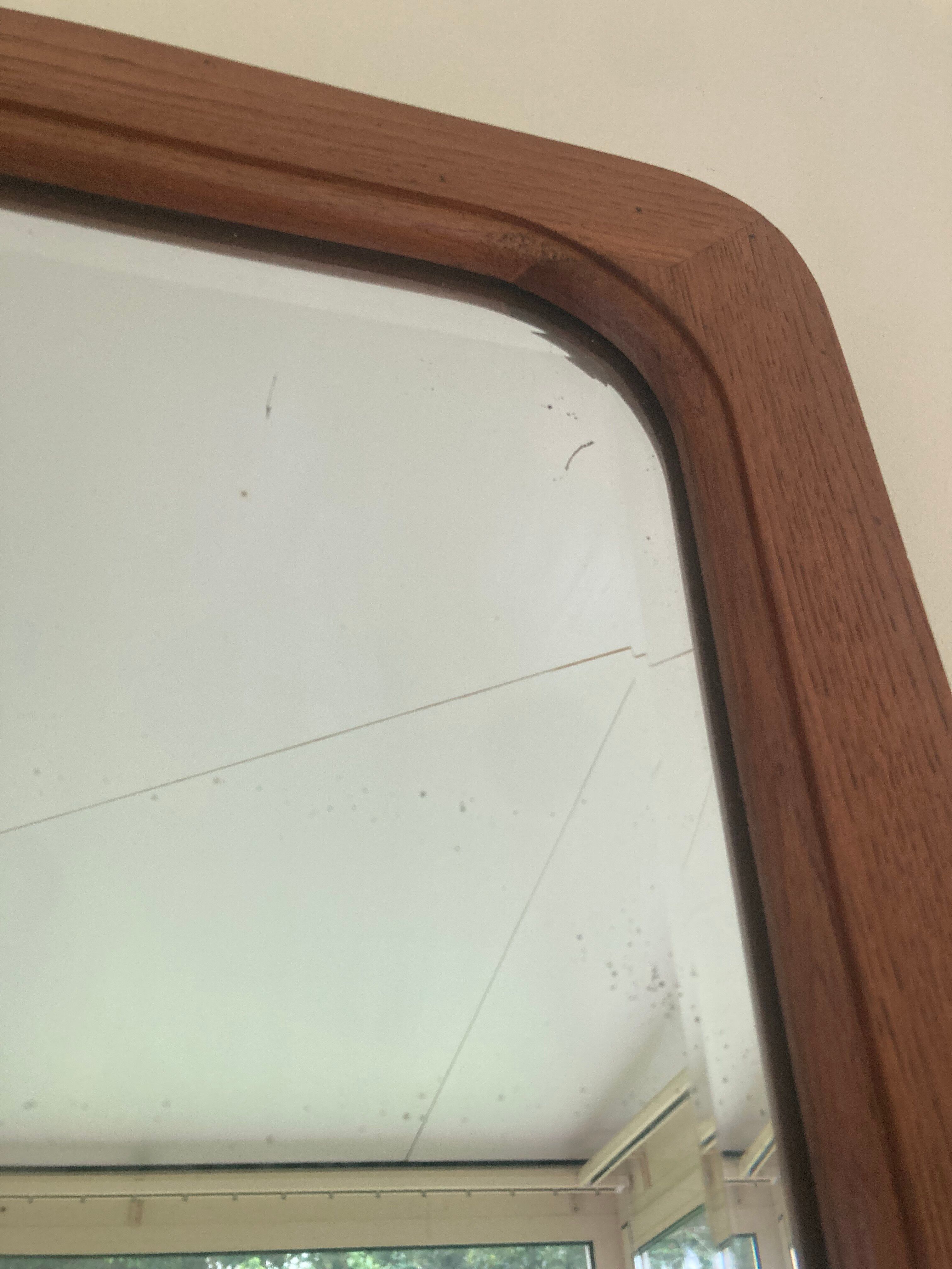 Antique mercury mirror with spots - solid wood