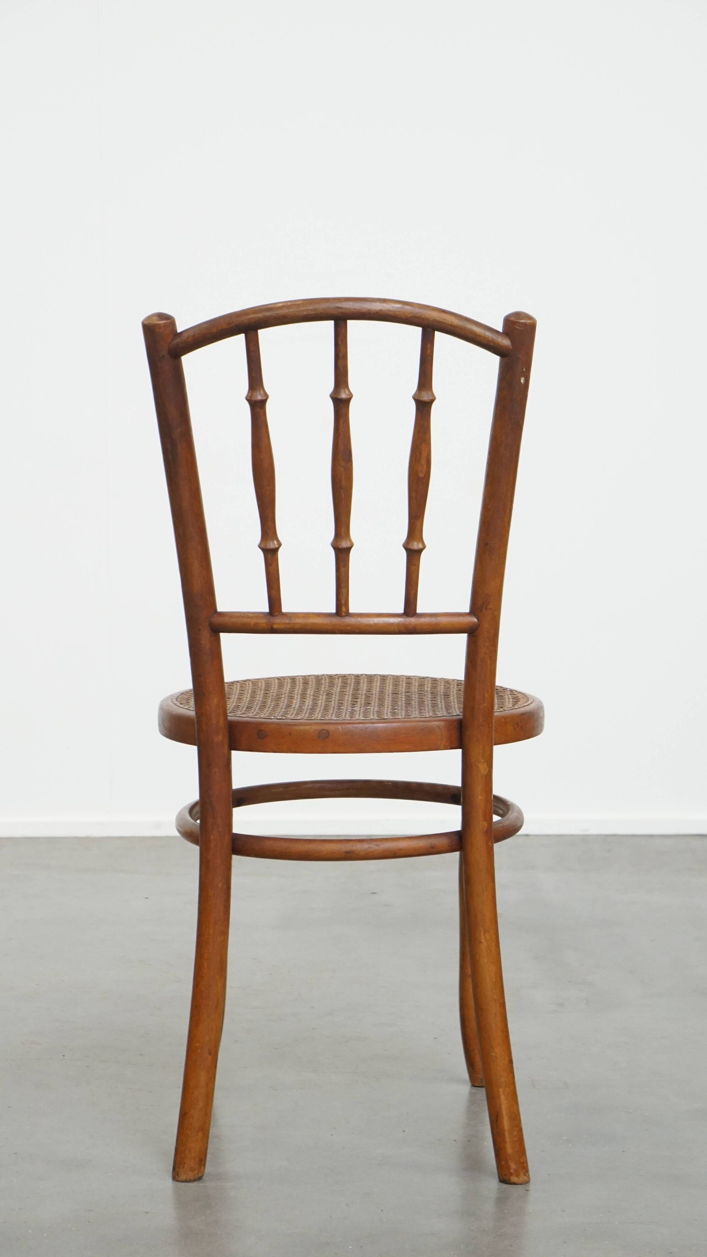 Vintage Bistro Chair with Woven Seat