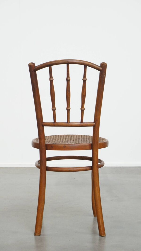 Chaise de bistrot vintage avec assise tissée