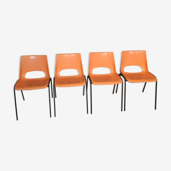 Chaises vintage orange