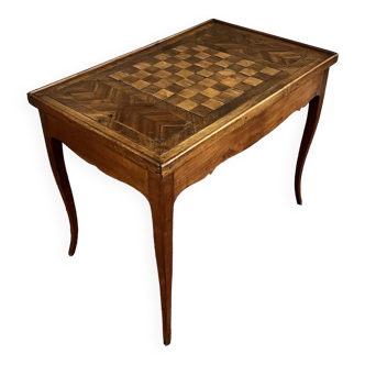 Table à Jeux Tric Trac En Bois Naturel D’époque Louis XV XVIII Eme Siècle