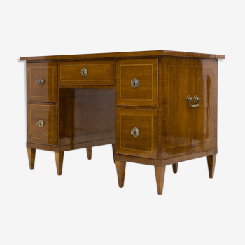 Bureau veneuré en noix Biedermeier antique