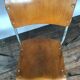Série de 6 chaises d'école industrielle vintage empilable 1950 assise thermophormé