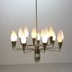 Italian mid-century modern brass and opaline glass chandelier, 1960
