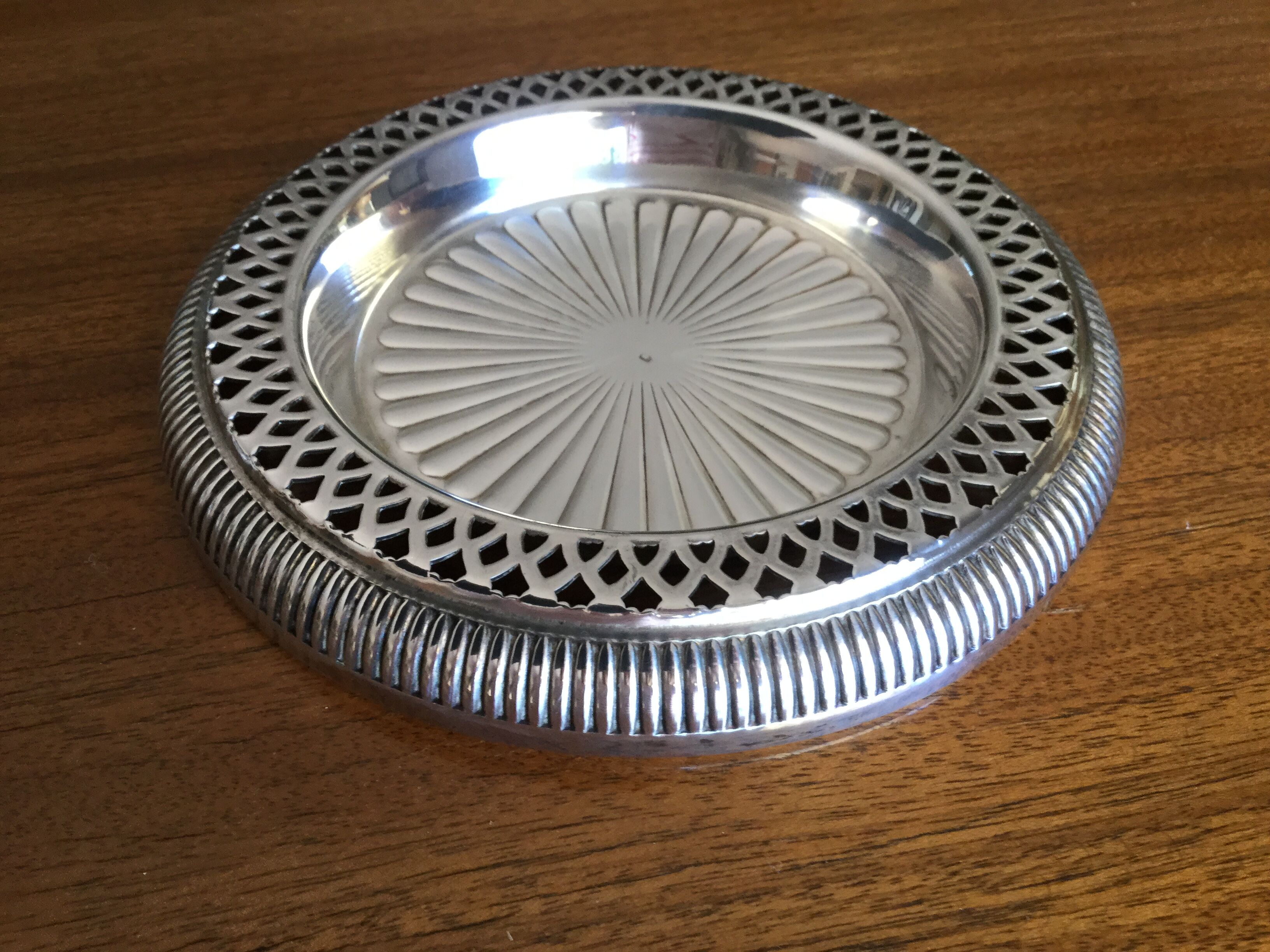 Silver metal bottle underside