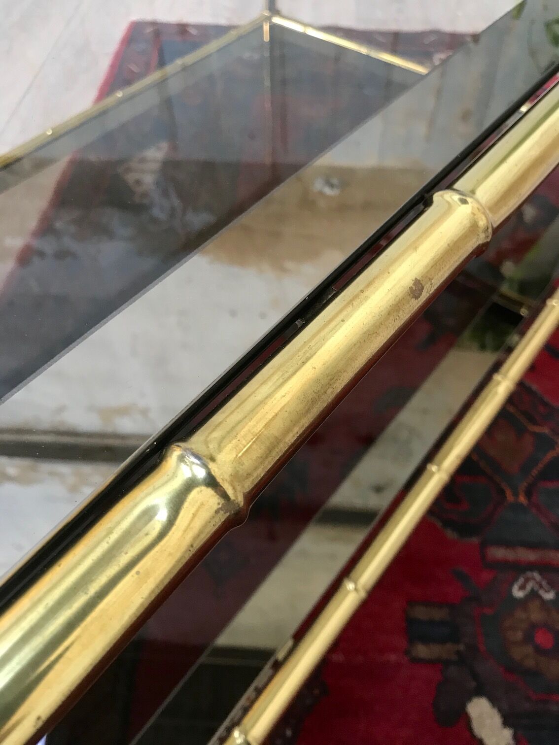 Bamboo imitation brass coffee table