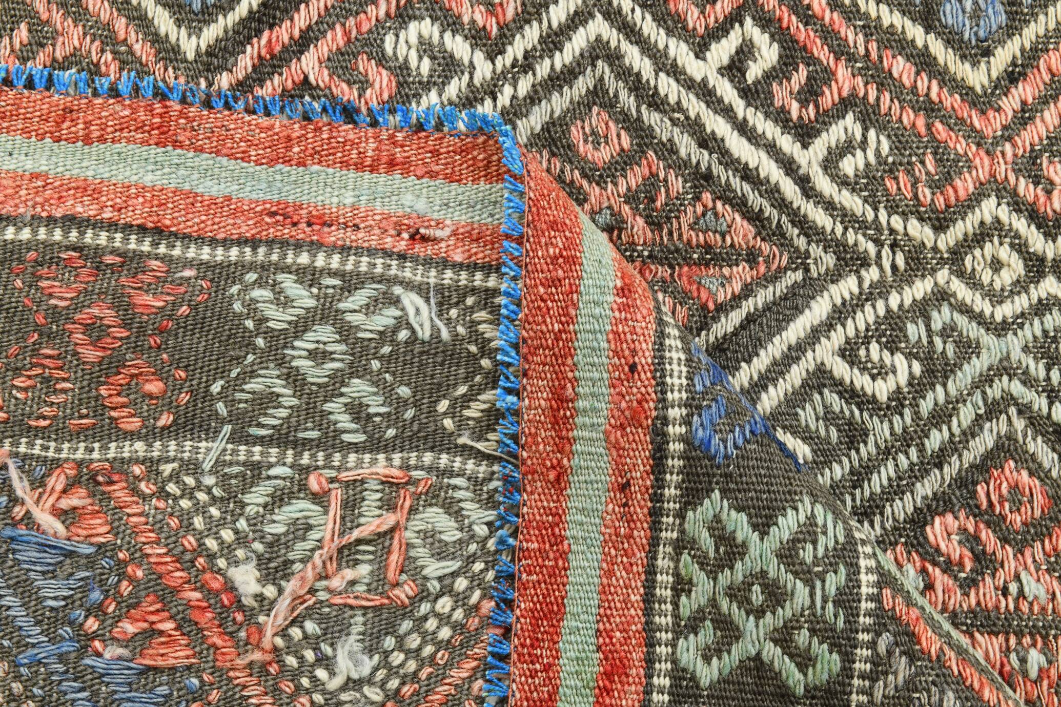 5x8 Light Blue & Green Kilim Rug, 165x245Cm