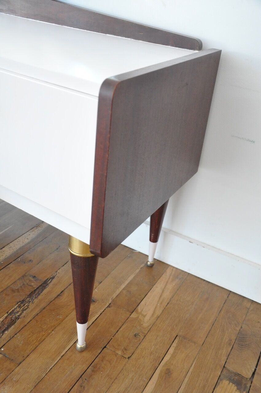 Vintage dressing table  nude and wood