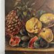 Peinture ancienne huile sur toile nature morte aux fruits exotiques