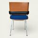 Pair of Marcom chairs in electric blue fabric, teak and chrome metal, 1970.