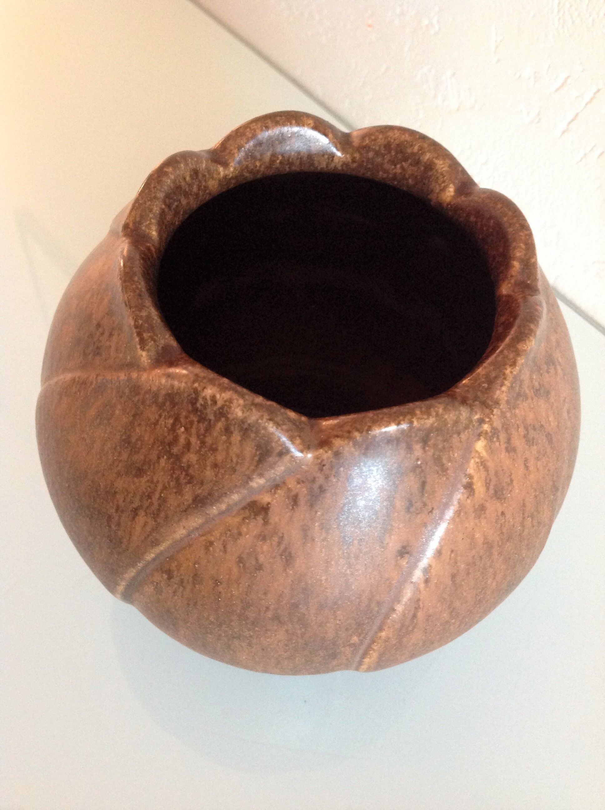 Tulip vase in brown ceramic by Steuler Keramik /vintage 60s-70s