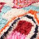 Pink and blue boujaad berber carpet in wool, hand-woven in morocco