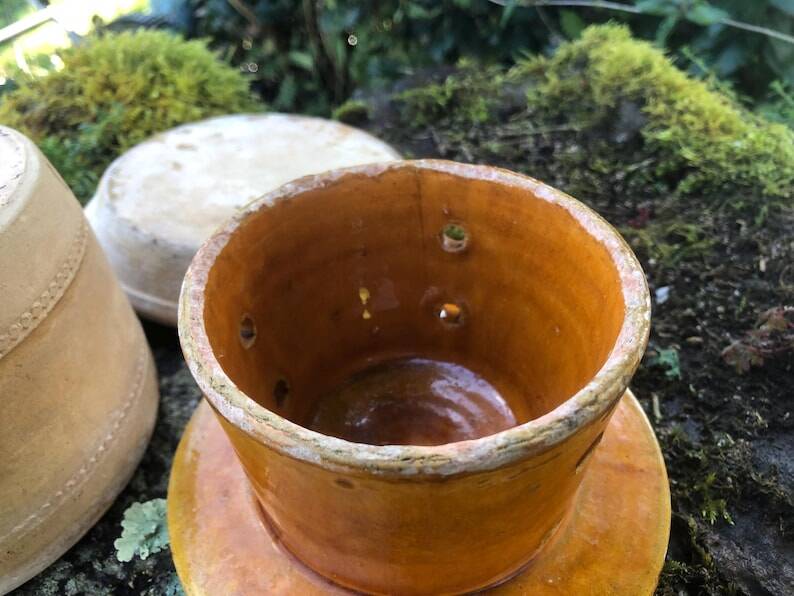 Vintage Biot Terracotta Butter Cooler: French Farmhouse Glazed Ceramic