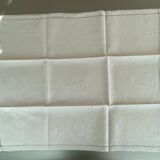 7 serviettes de table  anciennes en damassé à décor cheval monogramme AR - Linge french antique