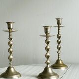 3 bougeoirs torsadés