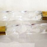 Pair of golden & plexi candle holders