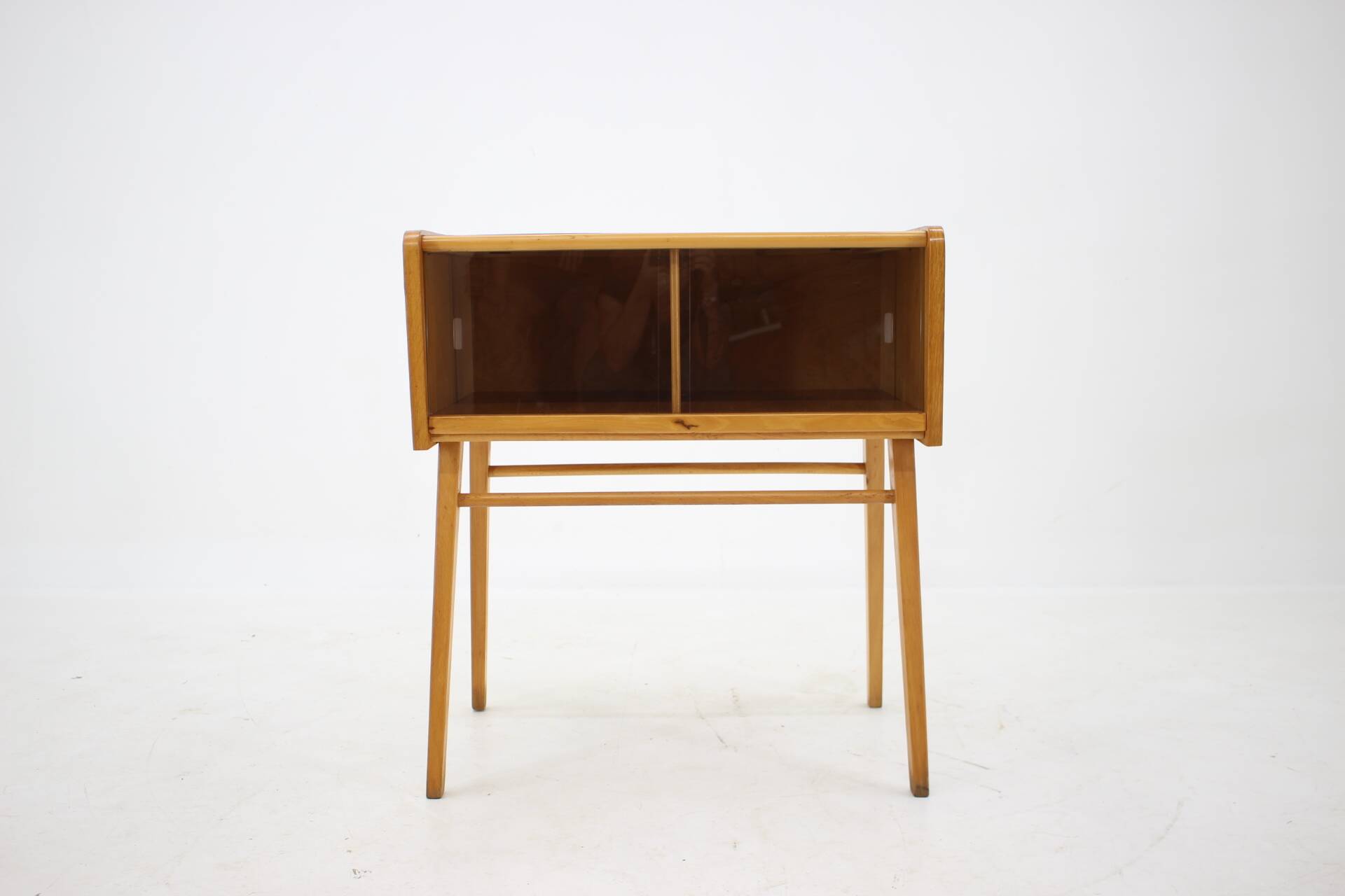 1960s Oak and Glass Cabinet, Czechoslovakia
