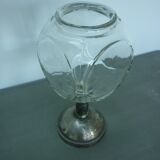 Vase or glass cup on silver stand