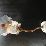 Elbow Wall Lamp Porcelain Tulip Gold with Flowers