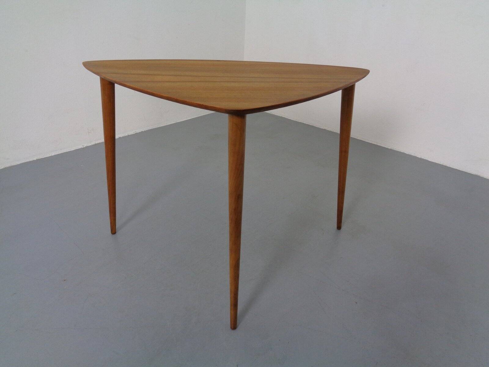 Mid-Century Triangular Teak Side Table, 1960s