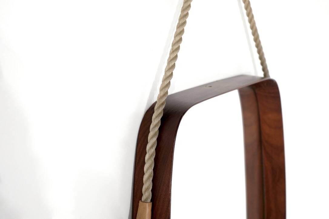 Vintage rectangular wooden mirror, Italy, 1960s.