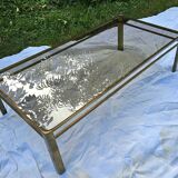 Broncz coffee table brass smoked glass