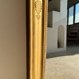 Golden rectangular mirror 150x31cm
