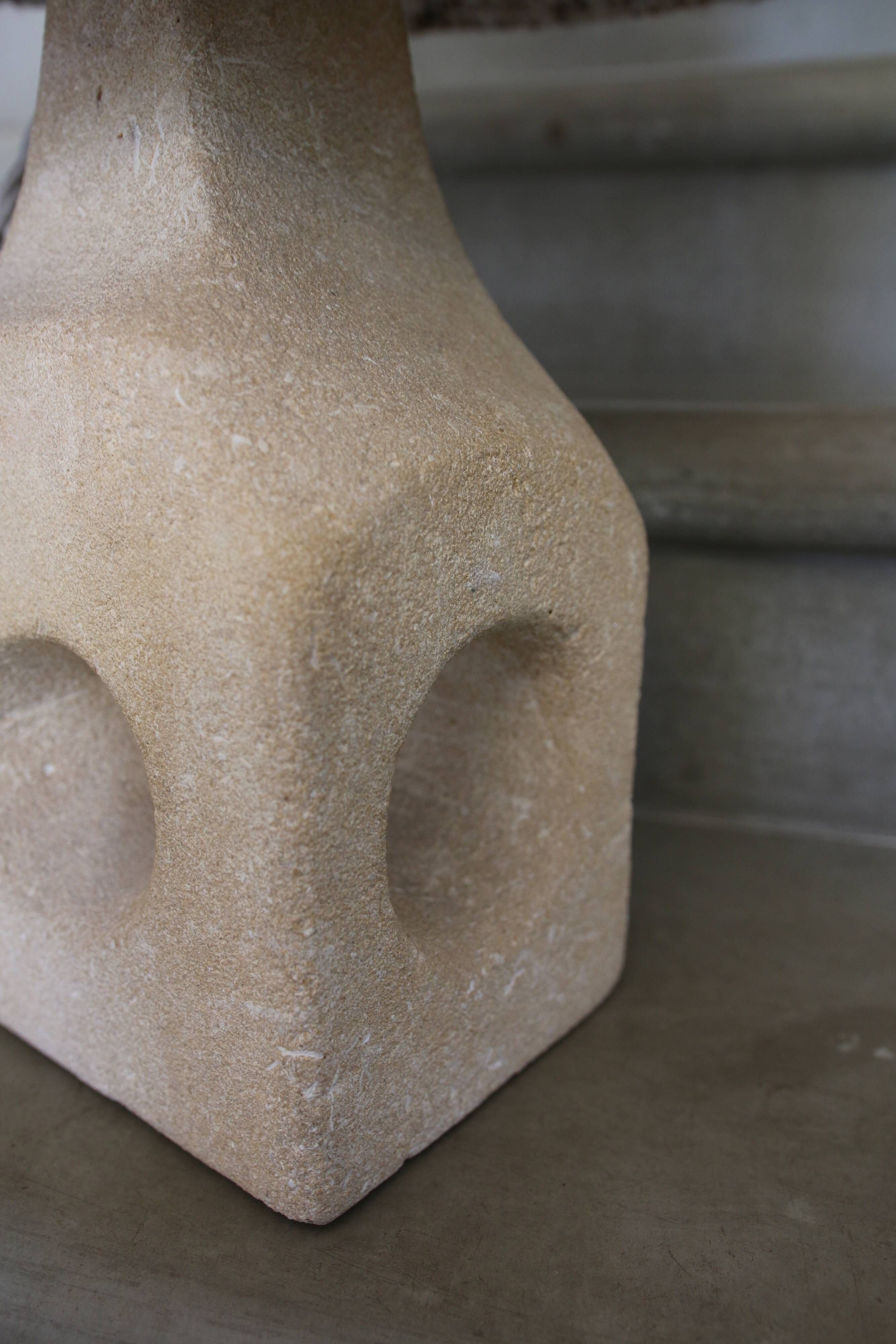 Large sculpted stone lamp, in the style of Albert Tormos, 1970s.