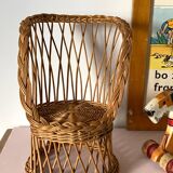 Rattan armchair for doll