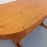 Oval table / vintage pine console from the 60s 70s