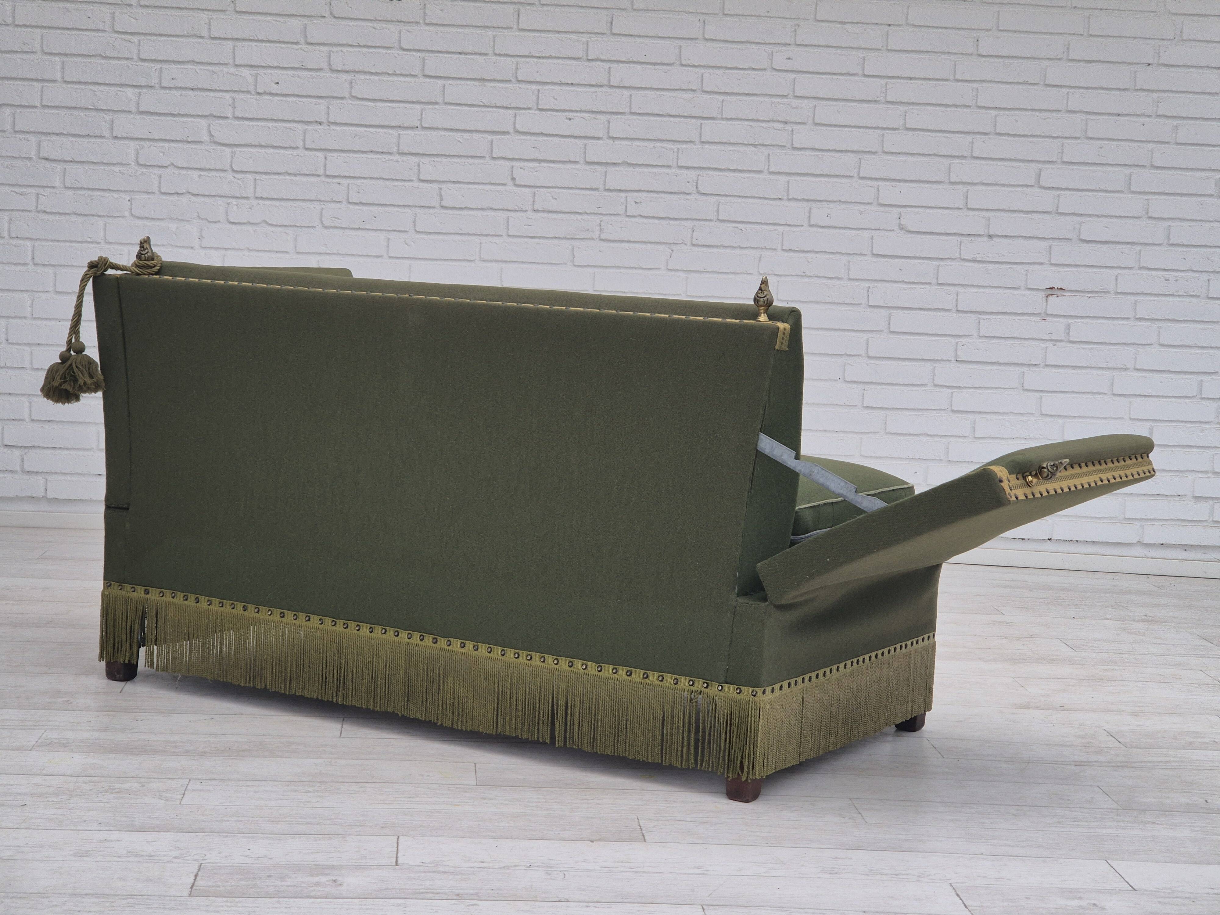 Canapé danois 2 places en velours et laine, années 1970