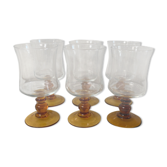 Set of 6 vintage wine glasses