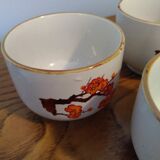 Orange flower tea cups