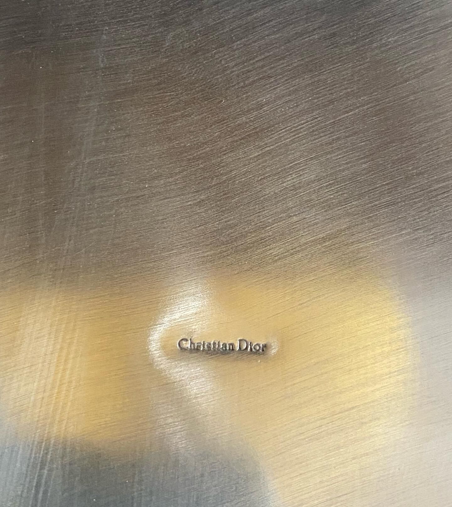 Silver metal ashtray signed christian dior circa 1970