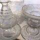 Very large glass punch vase engraved on pedestal, eighteenth