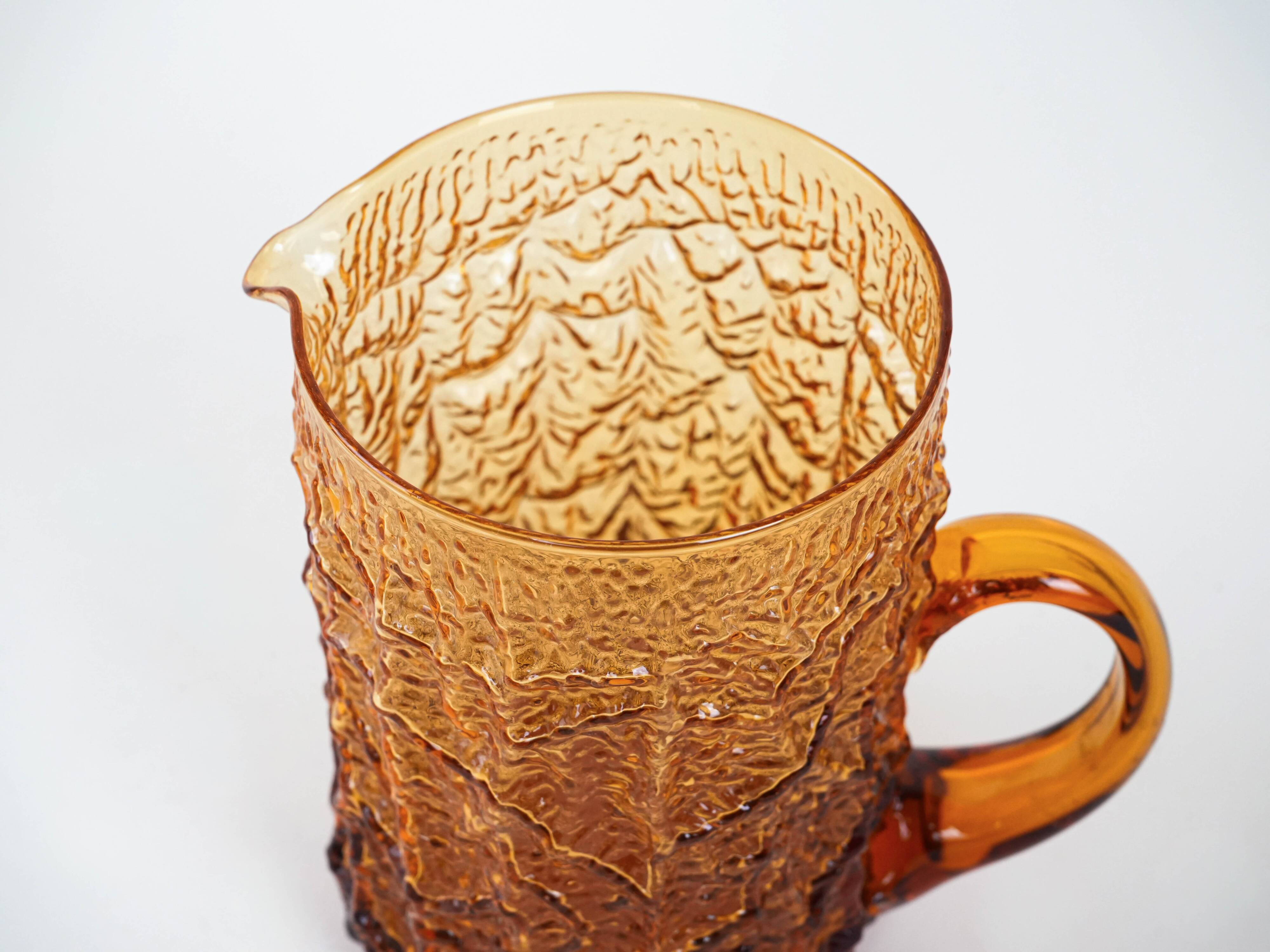 Glass jug, Italian design, 1960s, made in Italy