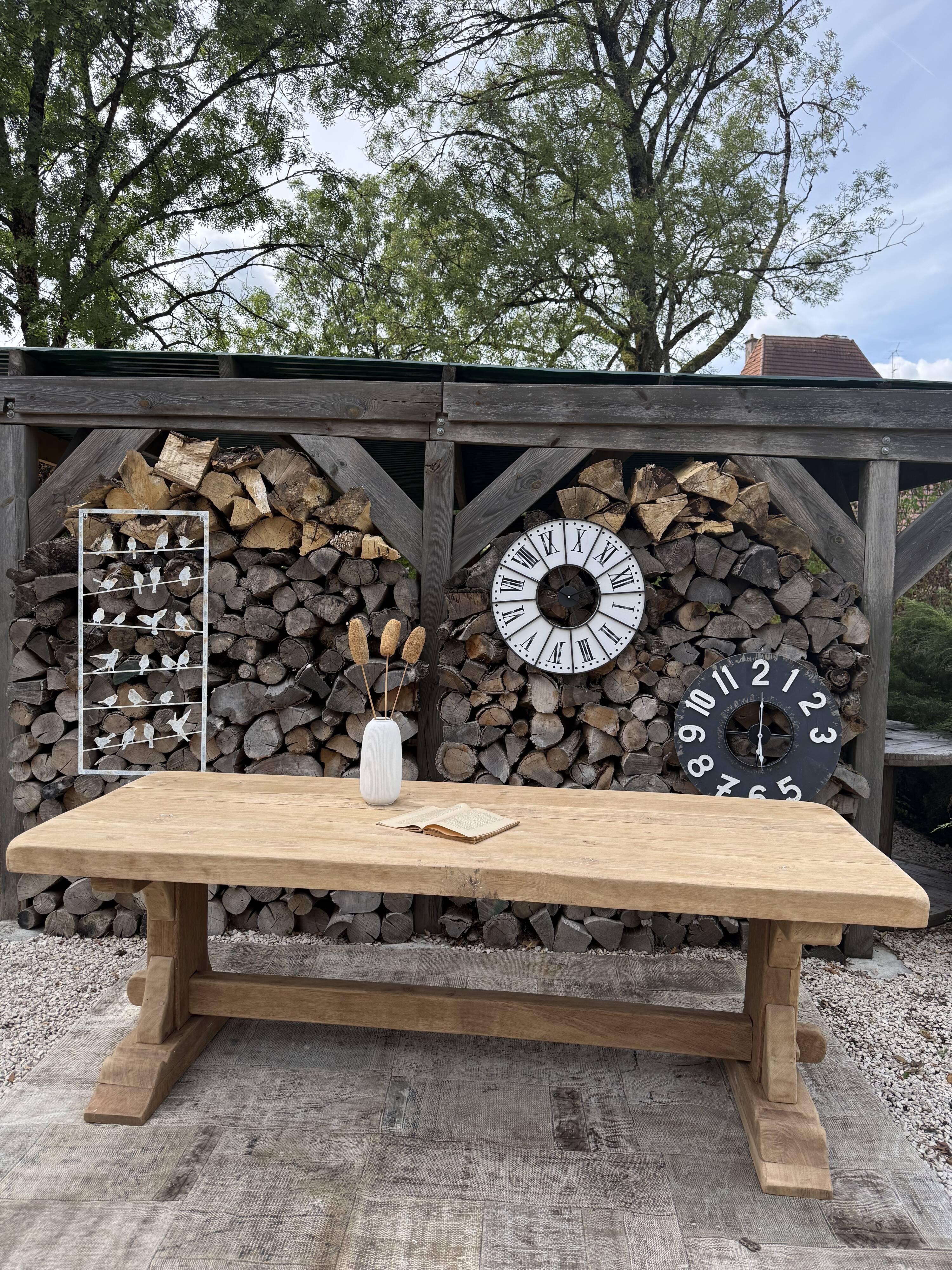 Monastery table, solid oak, 220cm.