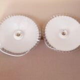 Set of 2 50s opaline pendants