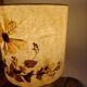 Handmade lamp in mustard glazed ceramic, vegetal lampshade