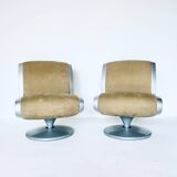 Pair of "Gluon" swivel armchairs by Marc Newson for Moroso, 1990's