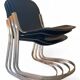 4 leather and chrome metal chairs attributed to Willy Rizzo, 1970s